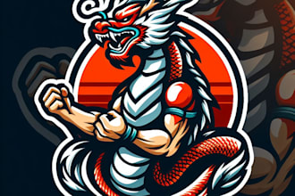 create beautiful japanese dragon mascot logo only 12 hours