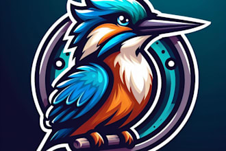 design super kingfisher bird mascot logo for you  in 12 hours