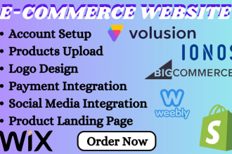 build ecommerce website via ionos volusion shopify wix bigcommerce weebly