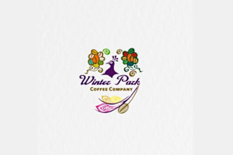 peacock coffee company logo design