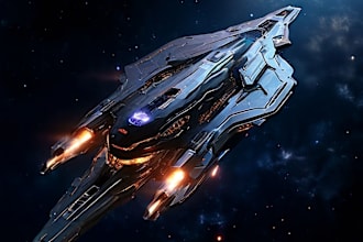 draw custom spaceship sci fi steampunk nft