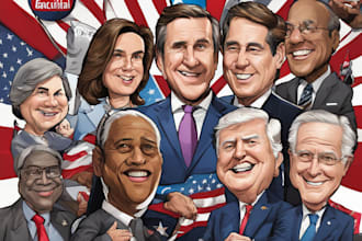 do political cartoon caricature for you