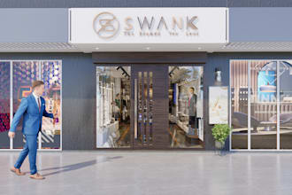 design retail store, shoes, bag, perfume outlet 3d render