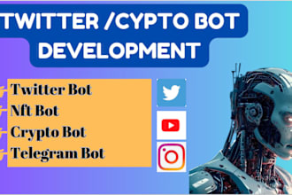 develop twtter bot that uses chatgpt and ai, crypto updates bot,nft bot