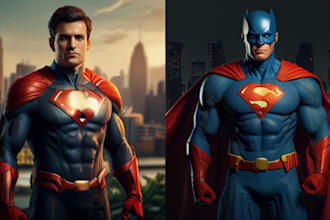 create amazing custom super hero portrait