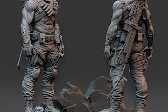 model or sculpt 3 d characters that can be printed