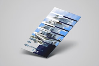 design amazing real estate flyer, brochure and post card, logo, banner, roll up