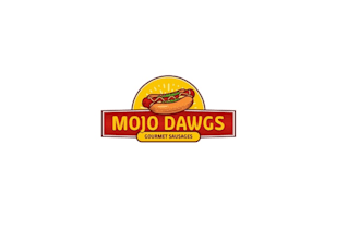 clean traditional fun hot dog cart logo