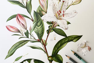 make botanical illustration of plants and flowers for you