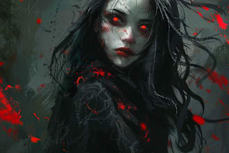 draw fantasy horror character and dark art