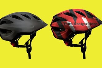 make sporty helmet wrap mockup