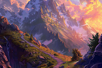 make fantasy environment concept art , landscape and etc