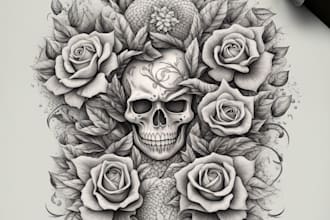create any design in traditional tattoo or old school style