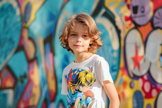 make cartoon or comic kids t shirt design