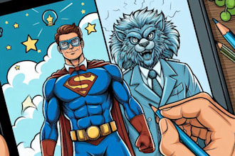 draw superhero character comic style