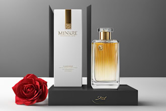 do perfume bottle design and 3d,mockup,packaging, box