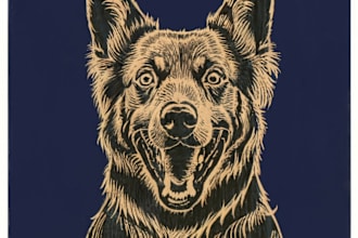 draw a illustrate animal or botanical linocut for you