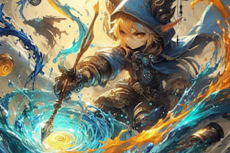 draw splash art and fantasy concept art dnd illustration