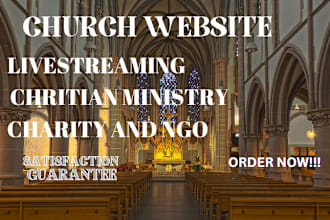 build livestream church website redesign christian ministry website ngo website