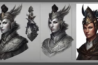 illustrate fantasy art creatures and character