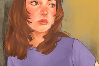 paint a professional portrait in vintage style