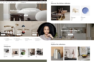 build furniture shopify store,dropshipping homedecor, wix interiordesign website