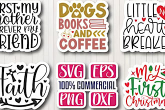 custom svg typography stickers lettering t shirt svg cut files bundle for etsy