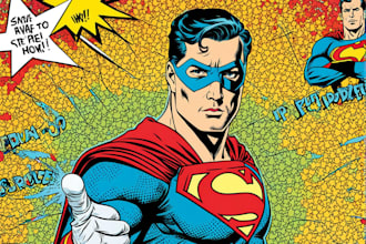 draw comic superhero pop art portraits