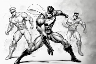 draw superhero action comic