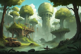 draw environmental concept art and illustration