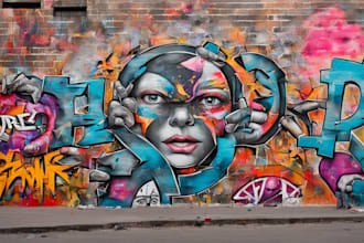 create unique street art graffiti collage
