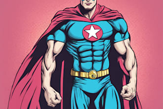 draw you into superhero pop art character