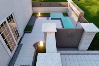 do landscape backyard design ,front yard ,pool and patio
