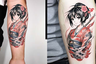draw anime manga or japanese theme for your tattoo