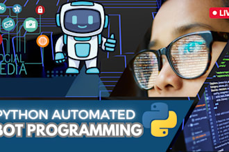 develop tiktok API bot facebook chatbot youtube bot mass dm bot python bot