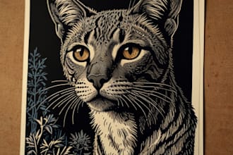 create awesome linocut illustration for your
