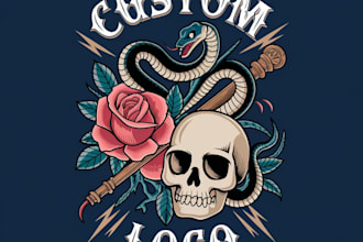 create custom logo old school traditional tattoo design