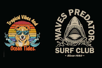make vintage hand draw beach surfing skull logo and illustration