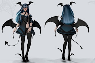3d custom 3d vtuber, nsfw game character,sfw 3d anime model, vrchat avatar, gmod
