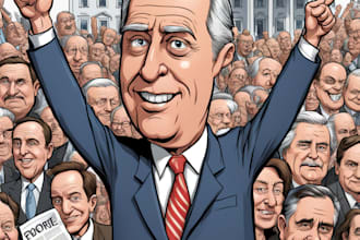 create a political or satirical cartoon