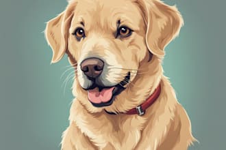 draw illustration pet portrait vector art