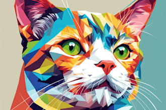 draw your cat dog pet animal in wpap pop art portrait