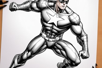 draw superhero action comic