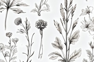 create a digital watercolor botanical illustration