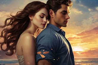 illustrate a beautiful romance book cover for ebook