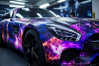 create a custom vehicle wrap, cars, pickups, trailers, etc