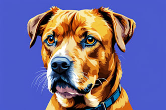 draw portrait of your pet in vector wpap pop art