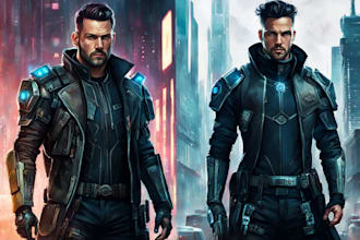 make cyberpunk or sci fi character art