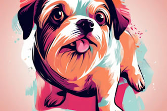 draw illustration pet portrait vector art