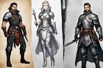 draw a fantasy character design and dnd character art